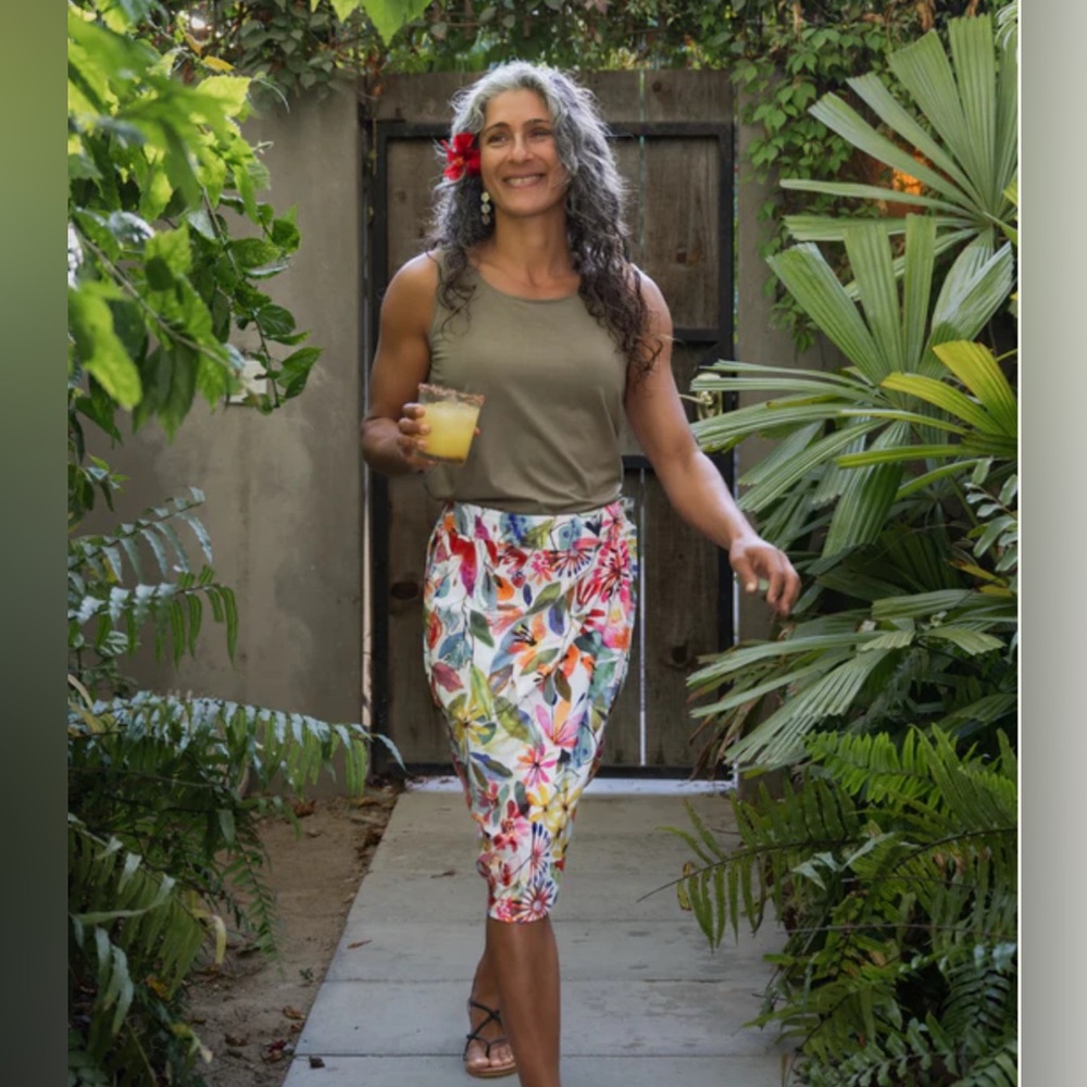 Multicolor Floral wrap skirt